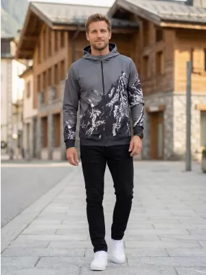 Muška dukserica na zip premium ALTISPORT VOJ/ALM059MI02 SIVA
