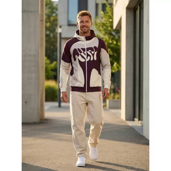  Muška dukserica na zip premium ALTISPORT VOJ/ALM056MI02 BEŽ/CRVENA 