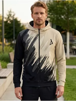 Muška dukserica na zip premium ALTISPORT VOJ/ALM006MI02 CRNA -BRANA