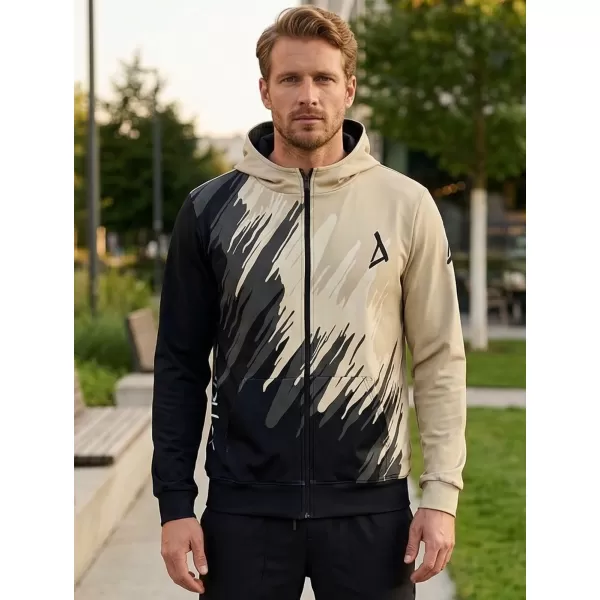  Muška dukserica na zip premium ALTISPORT VOJ/ALM006MI02 CRNA -BRANA 