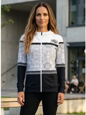 Ženska premium majica s patentnim zatvaračem ALTISPORT VOJ/ALW023MI02 CRNO-BIJELO