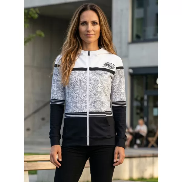  Ženska premium majica s patentnim zatvaračem ALTISPORT VOJ/ALW023MI02 CRNO-BIJELO 