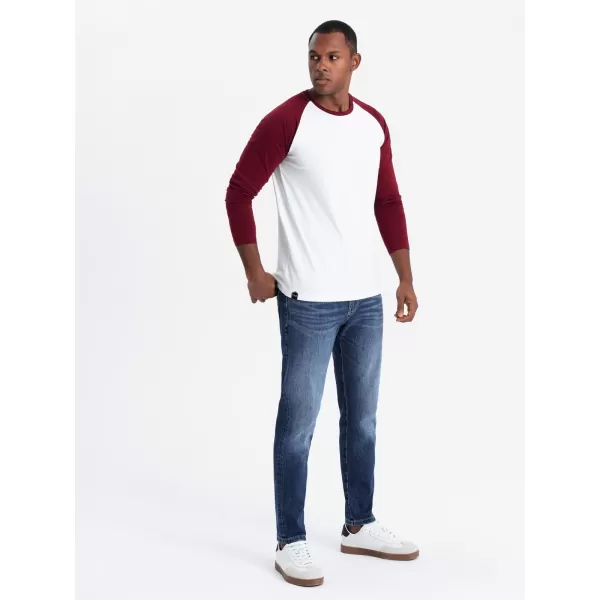  Košulja OMBRE OM-LSCL-0105 BIJELA I MAROON 