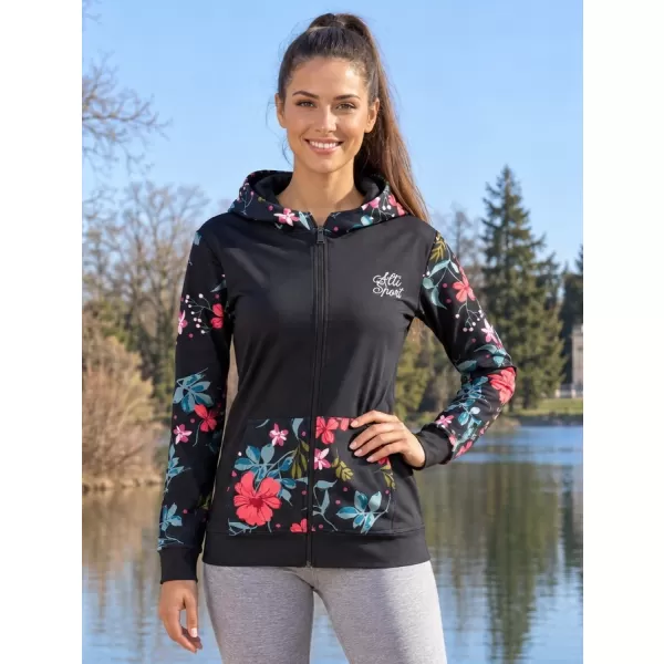  Ženska dukserica na Zip Premium ALTISPORT VOJ/ALW063MI02 CRNI -ZELEN 
