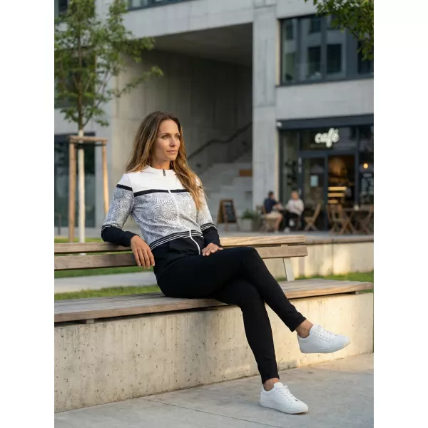  Ženska premium majica s patentnim zatvaračem ALTISPORT VOJ/ALW023MI02 CRNO-BIJELO 