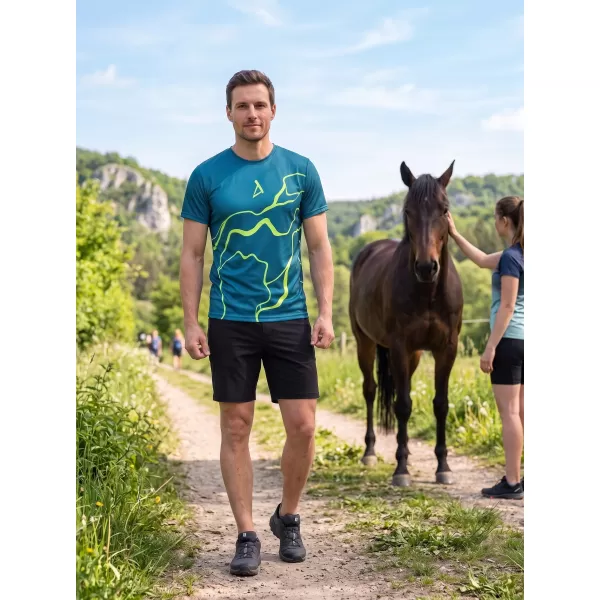  Muška premium funkcionalna majica ALTISPORT VOJ/ALM073TR01 TAMNO-FLUO ŽUTA 