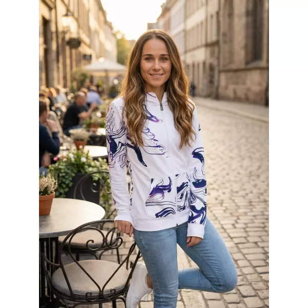  Ženska dukserica na Zip Premium ALTISPORT VOJ/ALW064MI02 BIJELI -VIOLET 