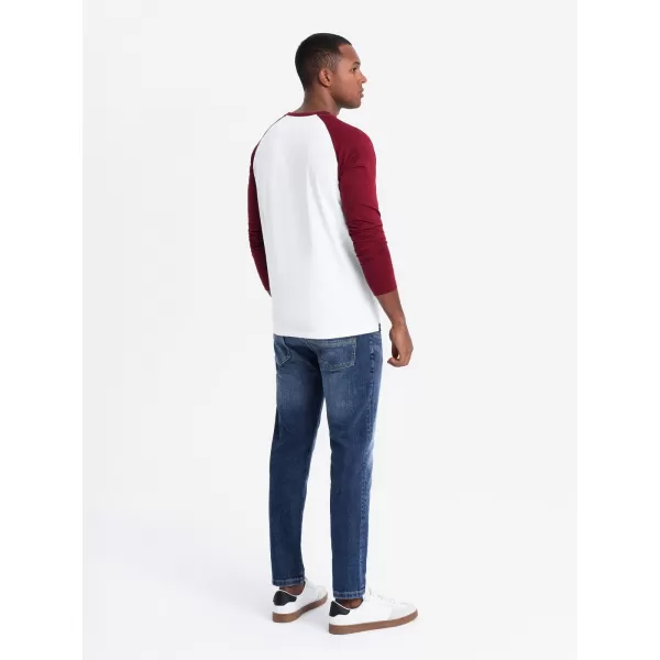  Košulja OMBRE OM-LSCL-0105 BIJELA I MAROON 