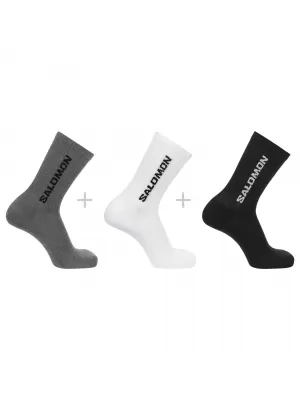 Čarape SALOMON EVERYDAY CREW 3-PACK LC2086200 CRNO/BIJELI/MED SIVI MELANŽ
