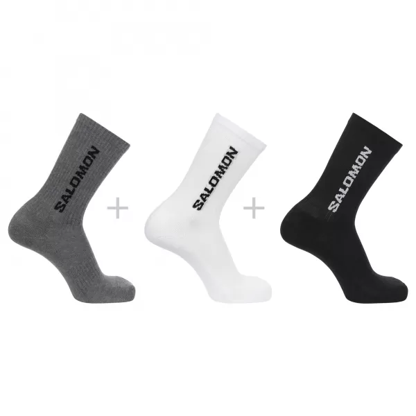  Čarape SALOMON EVERYDAY CREW 3-PACK LC2086200 CRNO/BIJELI/MED SIVI MELANŽ 