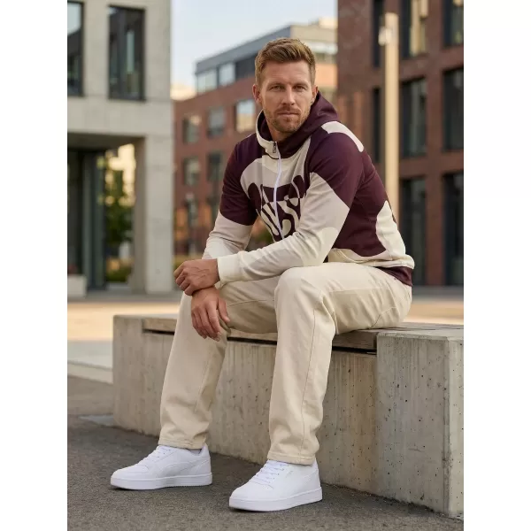  Muška dukserica na zip premium ALTISPORT VOJ/ALM056MI02 BEŽ/CRVENA 