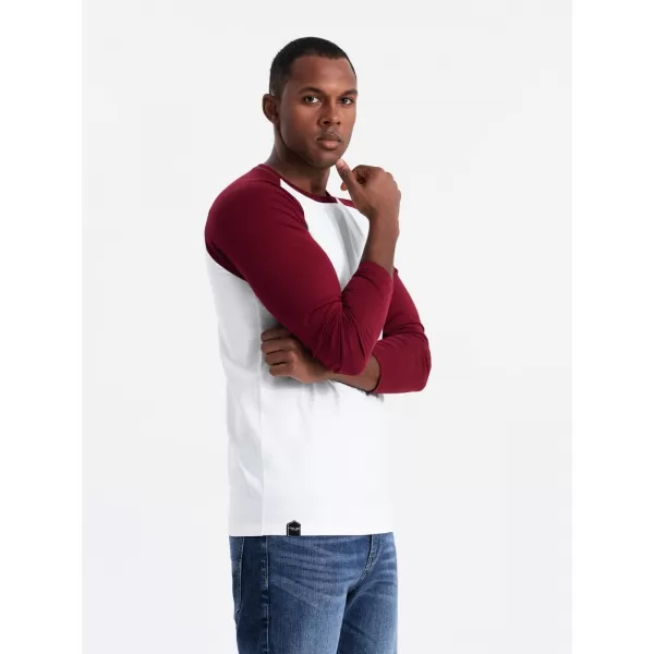  Košulja OMBRE OM-LSCL-0105 BIJELA I MAROON 