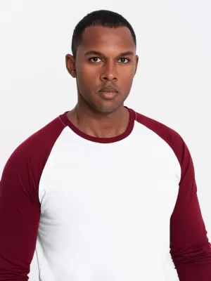 Košulja OMBRE OM-LSCL-0105 BIJELA I MAROON