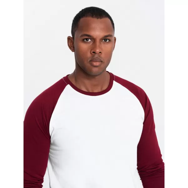  Košulja OMBRE OM-LSCL-0105 BIJELA I MAROON 