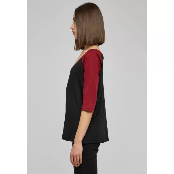  Košulja URBAN CLASSICS TB733 CRNA/BORDO 