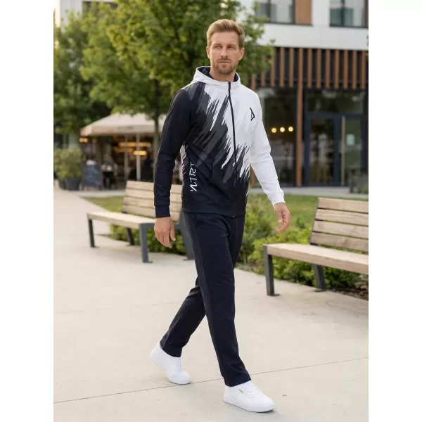  Muška dukserica na zip premium ALTISPORT VOJ/ALM006MI02 CRNO -BIJELI 