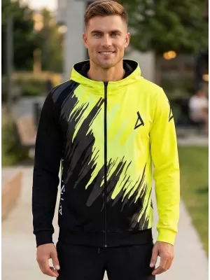 Muška dukserica na zip premium ALTISPORT VOJ/ALM006MI02 CRNI -UKUSAN