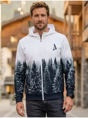 Muška dukserica na zip premium ALTISPORT VOJ/ALM058MI02 BIJELA -ZGRAMA
