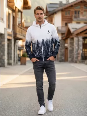 Muška dukserica na zip premium ALTISPORT VOJ/ALM058MI02 BIJELA -ZGRAMA