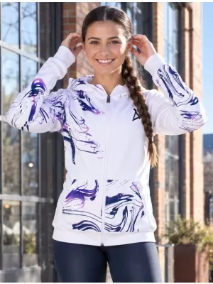 Ženska dukserica na Zip Premium ALTISPORT VOJ/ALW064MI02 BIJELI -VIOLET