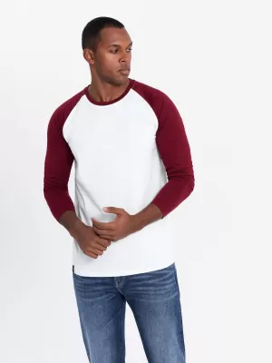Košulja OMBRE OM-LSCL-0105 BIJELA I MAROON