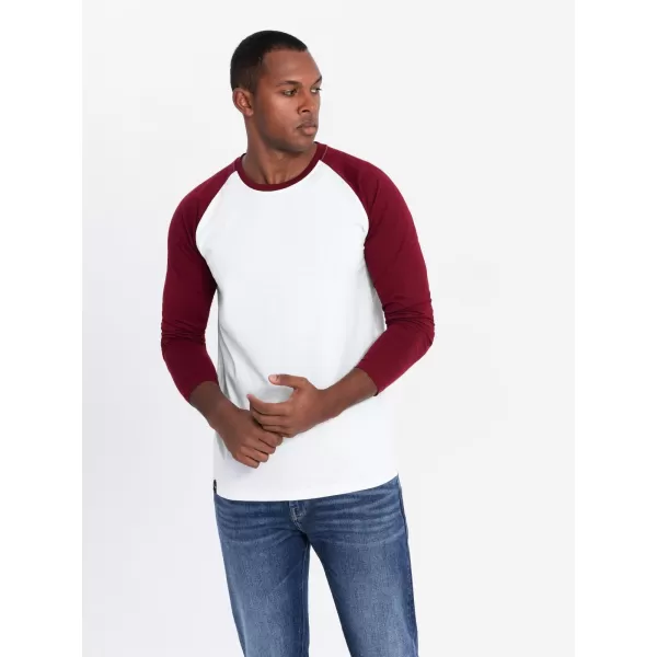  Košulja OMBRE OM-LSCL-0105 BIJELA I MAROON 