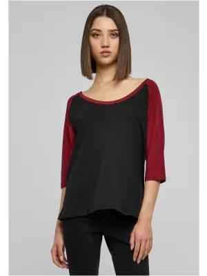 Košulja URBAN CLASSICS TB733 CRNA/BORDO