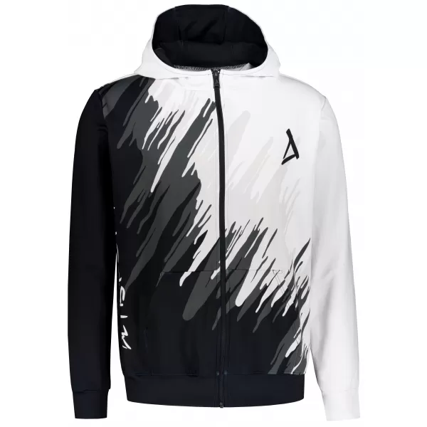  Muška dukserica na zip premium ALTISPORT VOJ/ALM006MI02 CRNO -BIJELI 