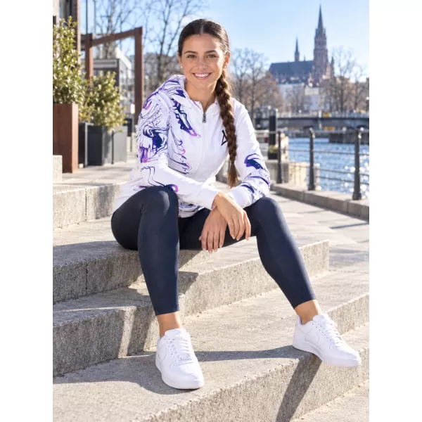  Ženska dukserica na Zip Premium ALTISPORT VOJ/ALW064MI02 BIJELI -VIOLET 