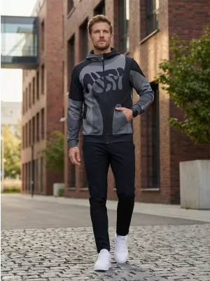 Muška dukserica na zip premium ALTISPORT VOJ/ALM056MI02 CRNI