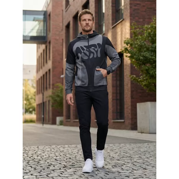  Muška dukserica na zip premium ALTISPORT VOJ/ALM056MI02 CRNI 