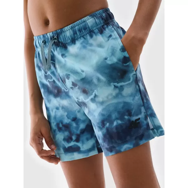  Dječje kratke hlače 4F JWSS25UBDSM118 MULTICOLOR ALLOVER 