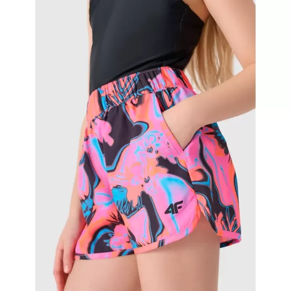  Dječje kratke hlače 4F JWSS25UBDSF150 MULTICOLOR ALLOVER 