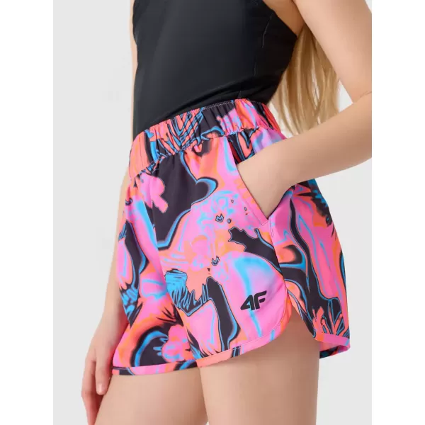  Dječje kratke hlače 4F JWSS25UBDSF150 MULTICOLOR ALLOVER 