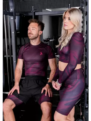 Muške sportske tajice iznad koljena premium ALTISPORT VOJ/ALM072LEG02 VINO-CRVENO