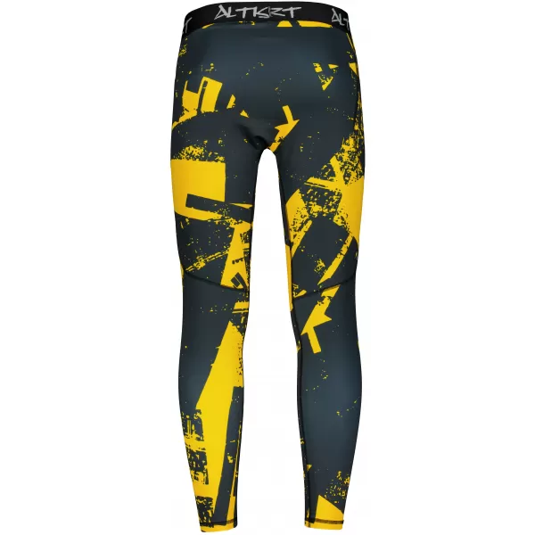  Muške duge premium sportske tajice ALTISPORT VOJ/ALM079LEG01 CRNA I ŽUTA 