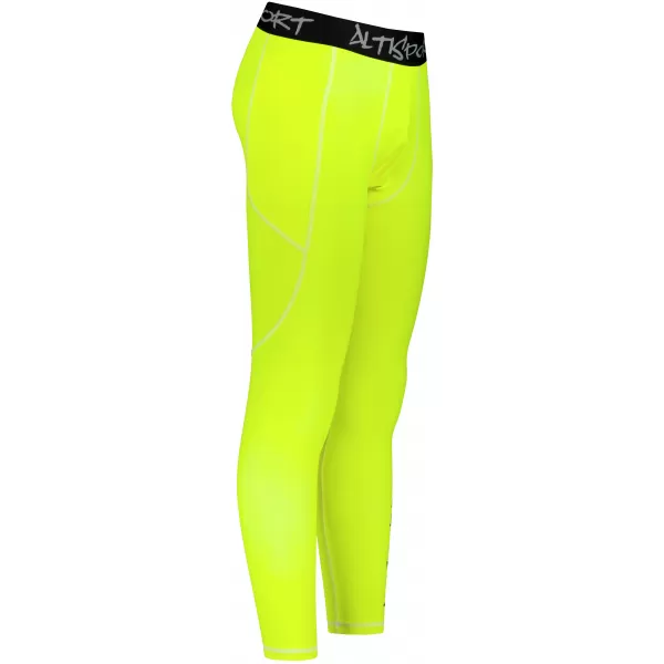  Muške duge premium sportske tajice ALTISPORT VOJ/ALM000LEG01 FLUO-ŽUTA 