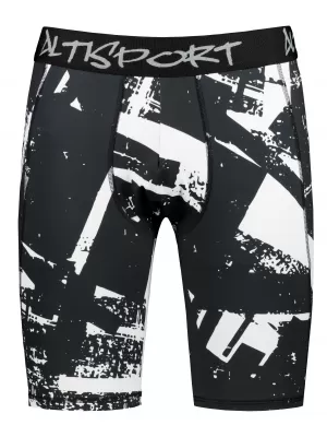 Muške sportske tajice iznad koljena premium ALTISPORT VOJ/ALM079LEG02 CRNO-BIJELO
