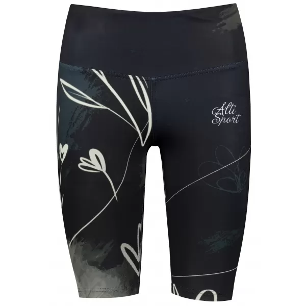  Ženske tajice iznad koljena premium ALTISPORT VOJ/ALW083LEG02 CRNO-BIJELO 