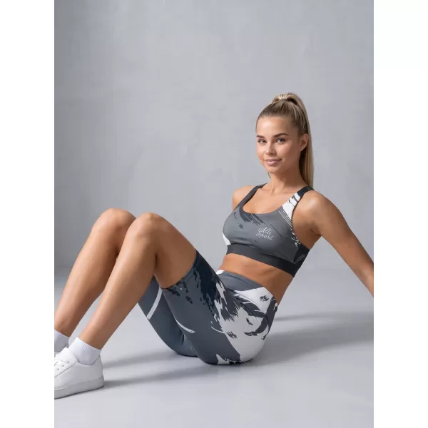  Ženske tajice iznad koljena premium ALTISPORT VOJ/ALW081LEG02 CRNO-SIVA 