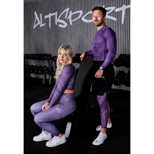  Muške duge premium sportske tajice ALTISPORT VOJ/ALM072LEG01 LJUBIČASTA 