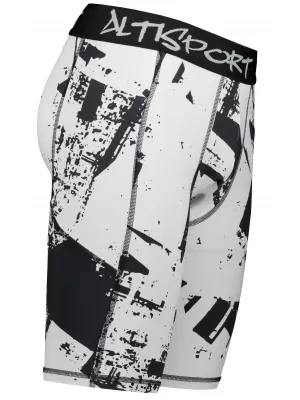 Muške sportske tajice iznad koljena premium ALTISPORT VOJ/ALM079LEG02 CRNO SIVA