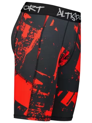 Muške sportske tajice iznad koljena premium ALTISPORT VOJ/ALM079LEG02 CRNO I CRVENO
