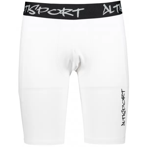  Muške sportske tajice iznad koljena premium ALTISPORT VOJ/ALM000LEG02 BIJELA 