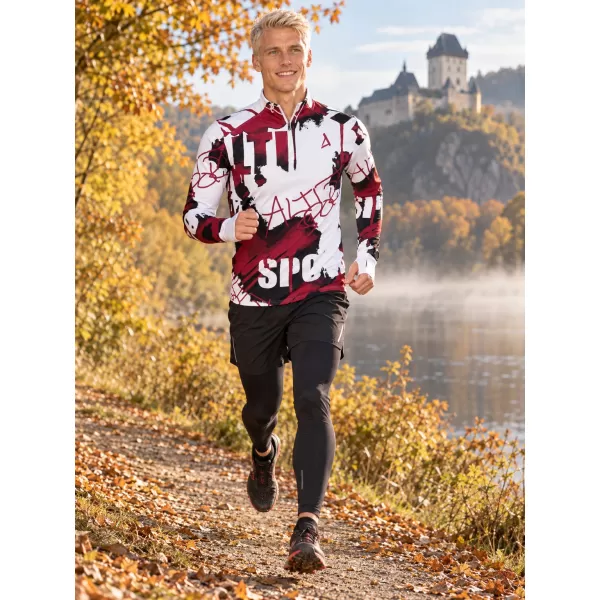  Muška sportska majica premium plus ALTISPORT VOJ/ALM076MI04 BIJELO/CRVENO 