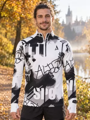Muška sportska majica premium plus ALTISPORT VOJ/ALM076MI04 CRNO/BIJELO
