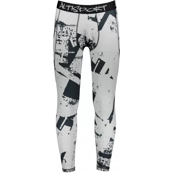 Muške duge premium sportske tajice ALTISPORT VOJ/ALM079LEG01 CRNO SIVA 