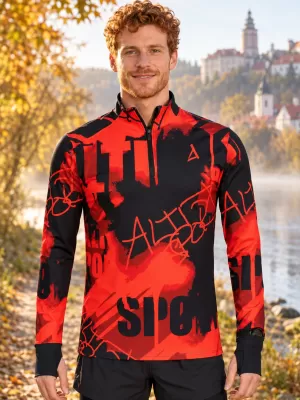 Muška sportska majica premium plus ALTISPORT VOJ/ALM076MI04 CRNO/CRVENO