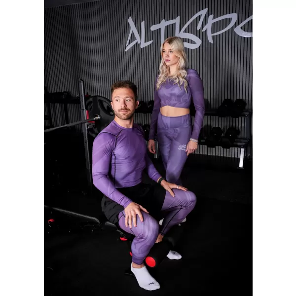  Muške duge premium sportske tajice ALTISPORT VOJ/ALM072LEG01 LJUBIČASTA 