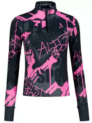 Ženska premium plus sportska majica ALTISPORT VOJ/ALW076MI04 CRNA/FLUO ROZA